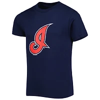 T-shirt de la collection Cooperstown des Cleveland Indians bleu marine Soft as a Grape pour jeune