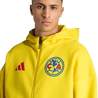 Men's adidas Yellow Club America 2025/26 Anthem Full-Zip Hooded Jacket