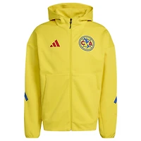 Men's adidas Yellow Club America 2025/26 Anthem Full-Zip Hooded Jacket