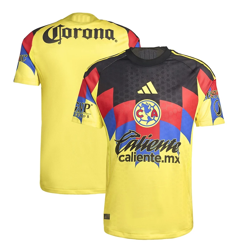 Men's adidas Yellow Club America 2025/26 Home Authentic Jersey