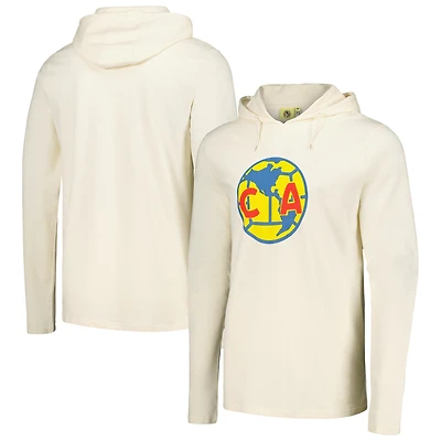 Men's Cream Club America Long Sleeve Hoodie T-Shirt