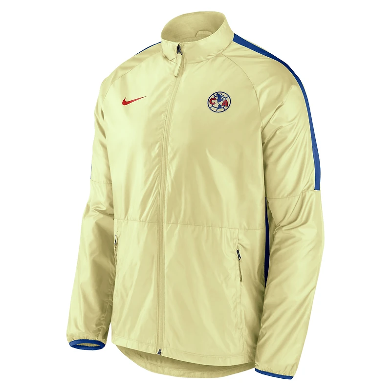 Veste jaune Nike Club America 2023 Academy AWF Raglan entièrement zippée pour homme