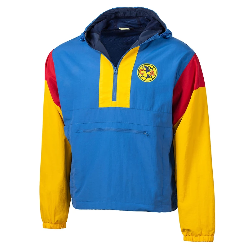 Veste anorak premium Sport Design Sweden bleue Club America Starer pour homme, fermeture éclair quart de tour