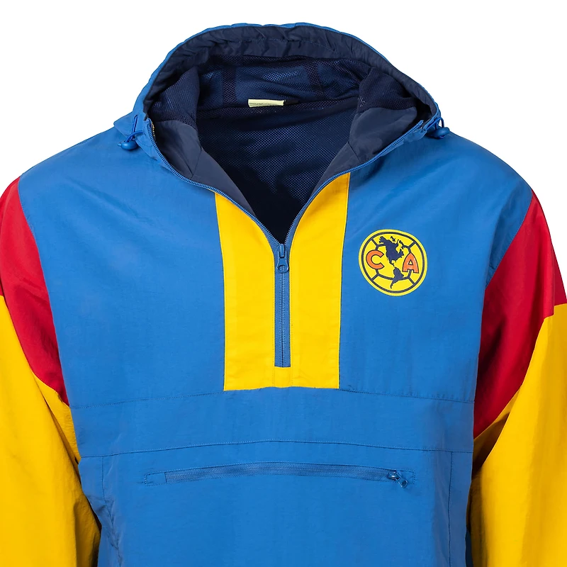 Veste anorak premium Sport Design Sweden bleue Club America Starer pour homme, fermeture éclair quart de tour