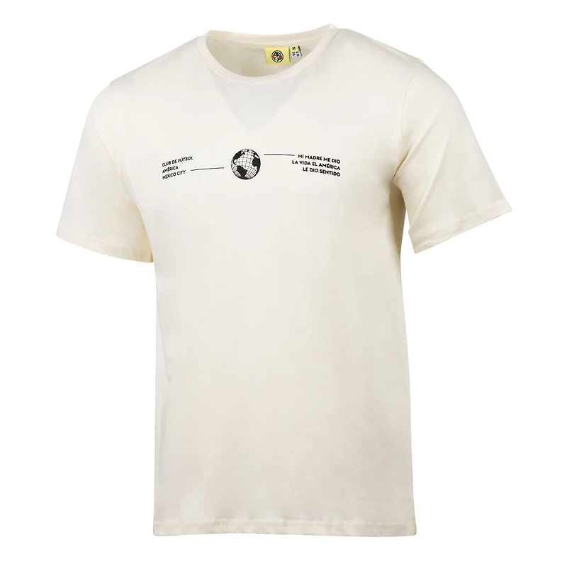T-shirt décontracté pour homme, motif sport suédois, crème, Club America