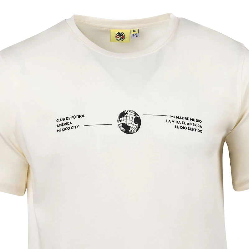 T-shirt décontracté pour homme, motif sport suédois, crème, Club America
