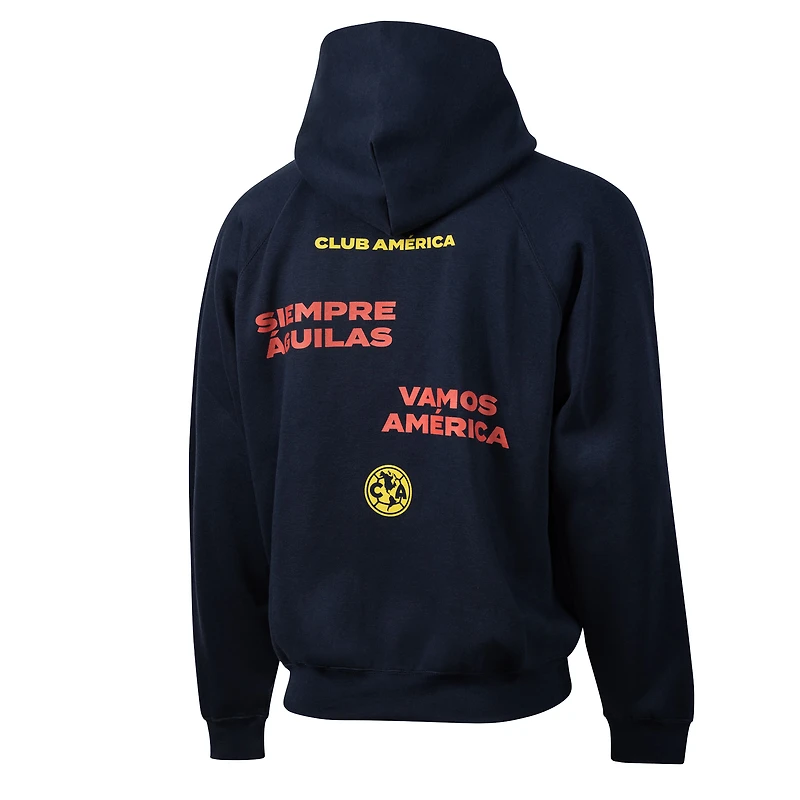 Sweat à capuche surdimensionné raglan bleu marine Club America Overtime pour homme de Sport Design Sweden