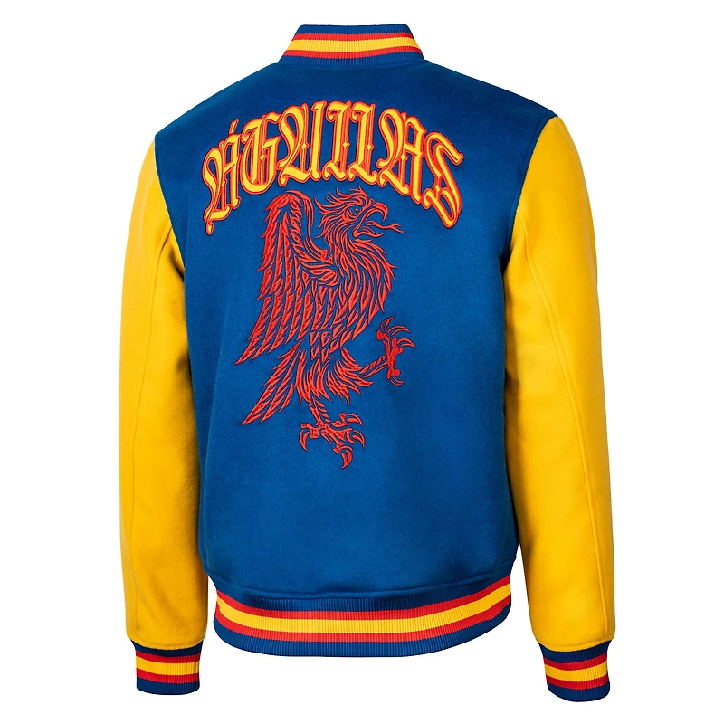 Men's Sport Design Sweden Royal Club America Free Kick Wool Varsity Jacket