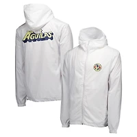 Veste coupe-vent zippée à capuche blanche Club America Home Match pour homme