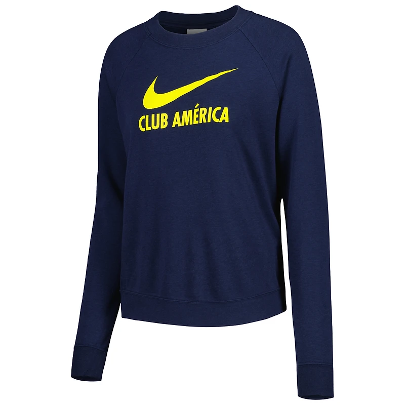 Sweat-shirt à manches raglan Nike Club America Lockup Varsity pour femme, bleu marine