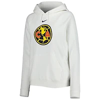 Sweat à capuche Nike Club America Varsity Raglan Tri-Blend pour femme - Blanc