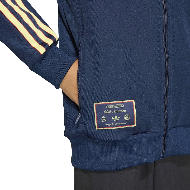 Youth adidas Navy Club America Terrace Icons Full-Zip Track Top