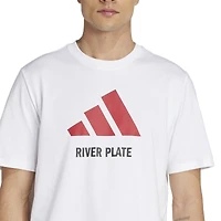 T-shirt adidas blanc Club Atlético River Plate à trois bandes pour homme