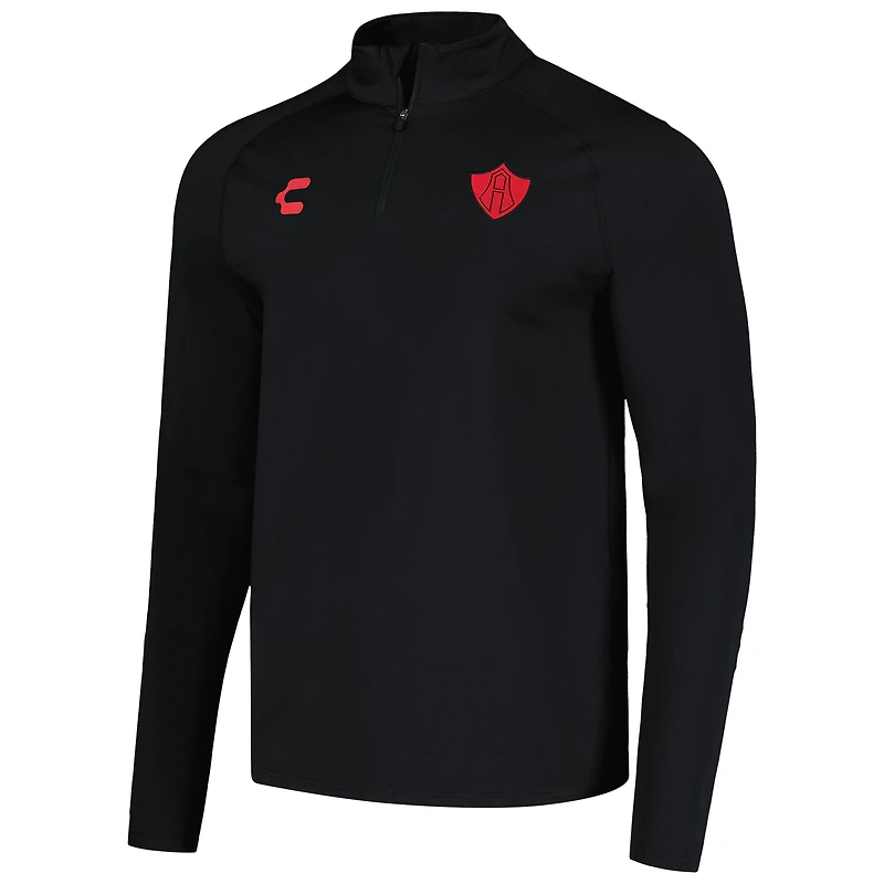 Haut raglan à quart de zip Charly Black Club Atlas DRY FACTOR pour hommes