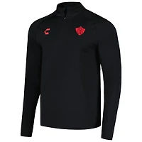 Haut raglan à quart de zip Charly Black Club Atlas DRY FACTOR pour hommes