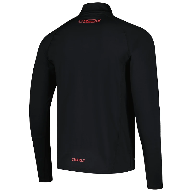 Haut raglan à quart de zip Charly Black Club Atlas DRY FACTOR pour hommes