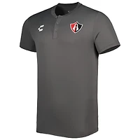 Men's Charly Gray/White Club Atlas Henley Microfiber DRY FACTOR Polo