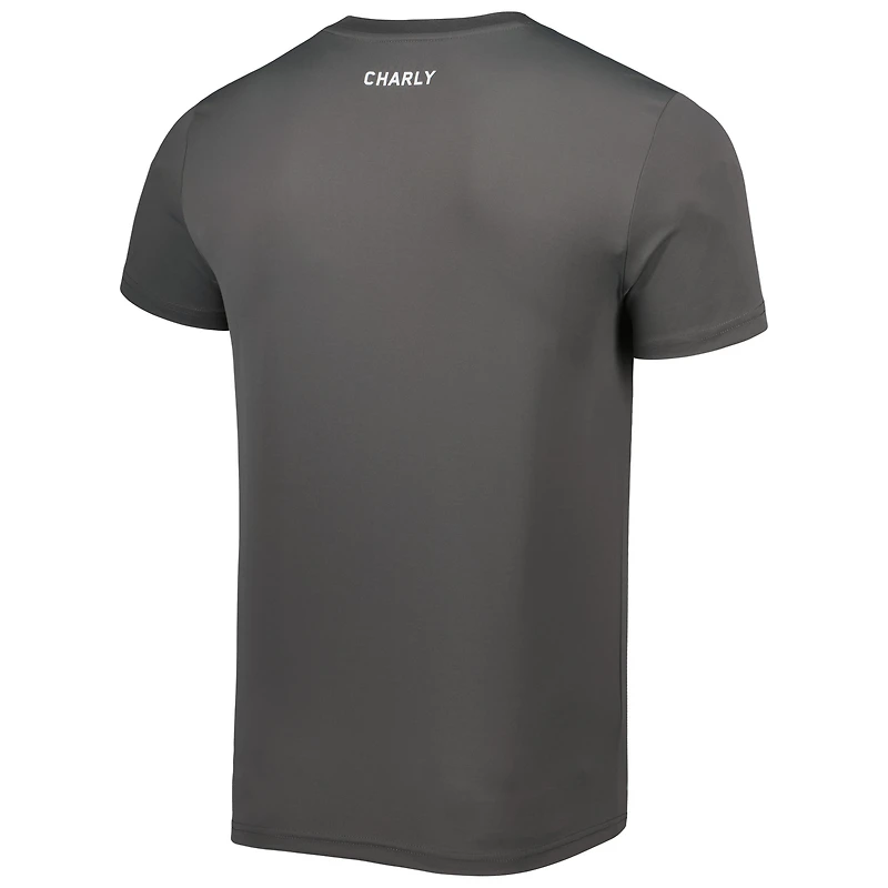 Men's Charly Gray/White Club Atlas Henley Microfiber DRY FACTOR Polo