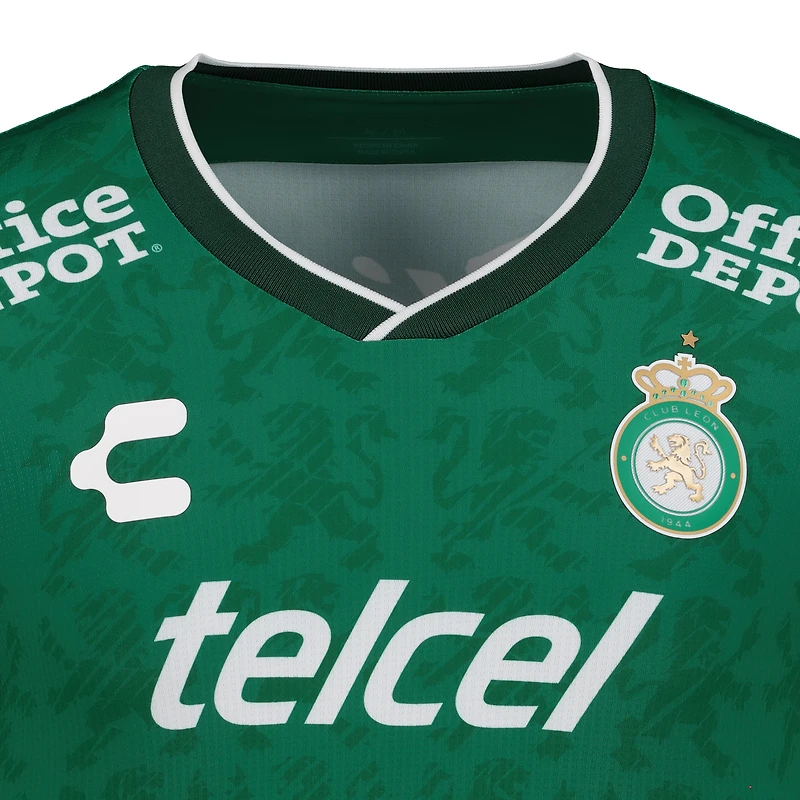 Men's Charly Green/White Club Leon 2024/25 Home Authentic Jersey