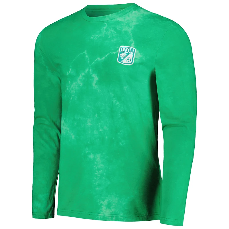 T-shirt à manches longues tie-dye Charly Green Club Leon pour hommes
