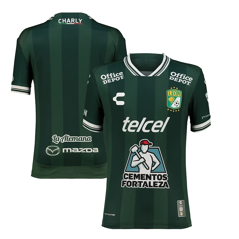 Youth Charly  Green Club Leon 2025/26 Home Authentic Jersey