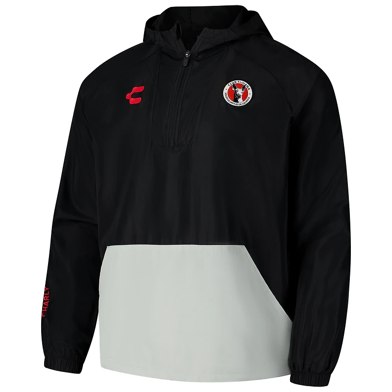 Men's Charly  Black Club Tijuana 2024/25 Raglan Quarter-Zip Windbreaker