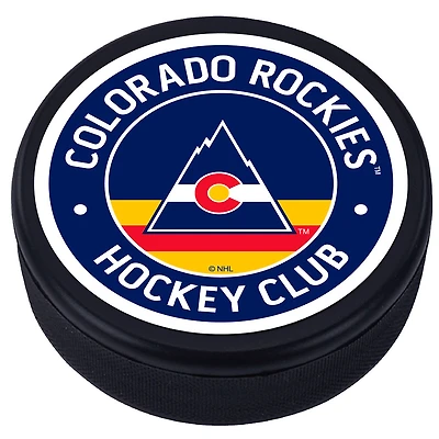 CO Rockies - Rondelle de hockey texturée classique vintage