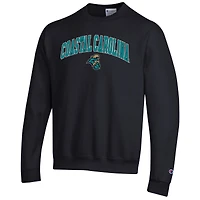 Men's Champion  Black Coastal Carolina Chanticleers Arch Over Logo Pullover Sweatshirt