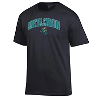 Men's Champion  Black Coastal Carolina Chanticleers Arched Logo T-Shirt