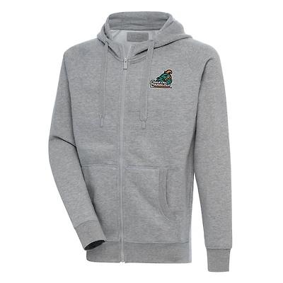 Sweat à capuche zippé Victory pour homme, gris chiné, des Coastal Carolina Chanticleers, Antigua