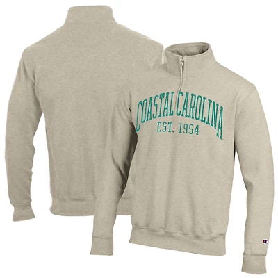 Pull à col zippé Champion crème Coastal Carolina Chanticleers pour homme