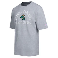 T-shirt d'équipe vieilli Champion gris chiné Coastal Carolina Chanticleers pour hommes