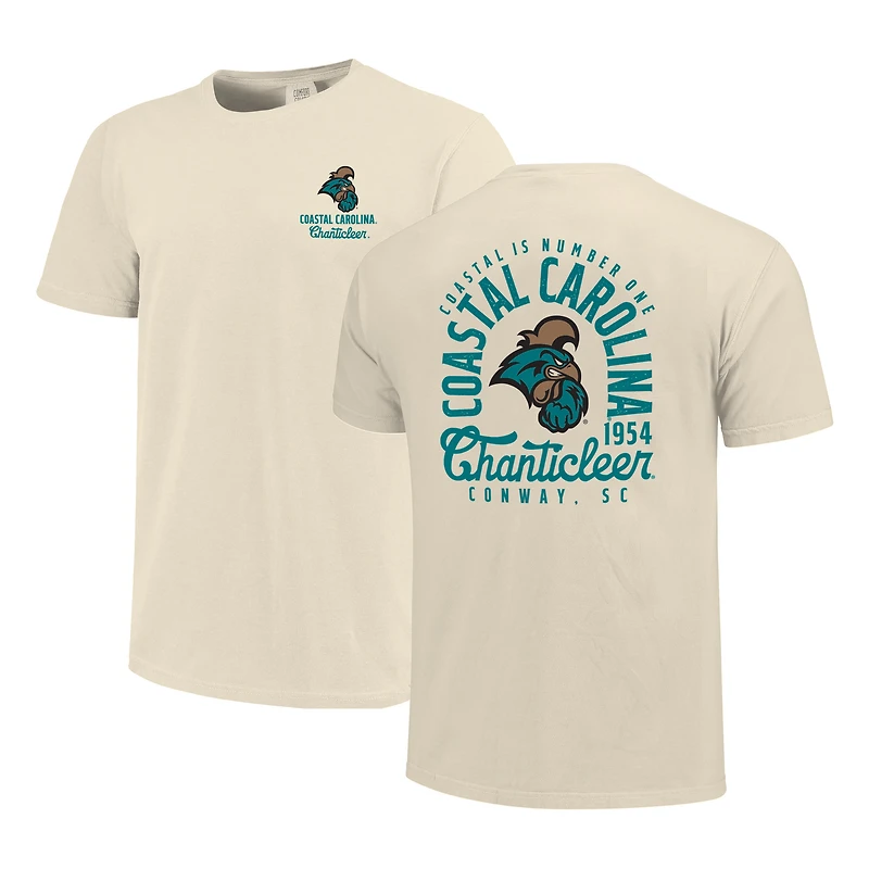 T-shirt crème pour homme avec motif mascotte des Coastal Carolina Chanticleers