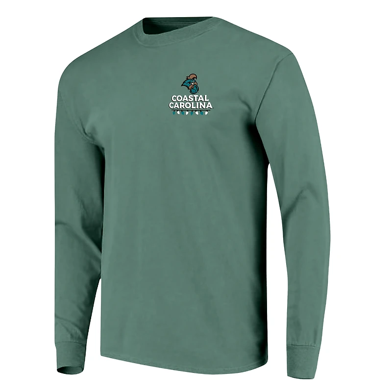 Men's Image One Light Green Coastal Carolina Chanticleers Holiday Long Sleeve T-Shirt