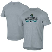 T-shirt technique de football Under Armour gris pour homme, modèle Coastal Carolina Chanticleers