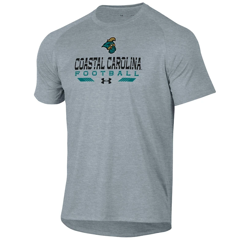 Men's Under Armour Gray Coastal Carolina Chanticleers Football Tech T-Shirt