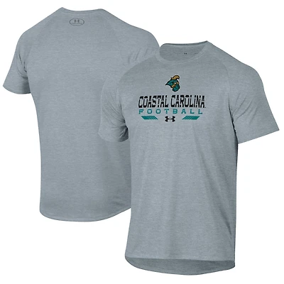 Men's Under Armour  Gray Coastal Carolina Chanticleers Football Tech T-Shirt