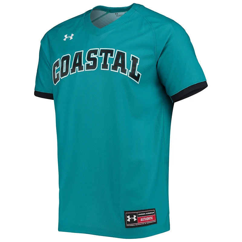Maillot de baseball réplique Under Armour Coastal Carolina Chanticleers pour hommes, bleu sarcelle