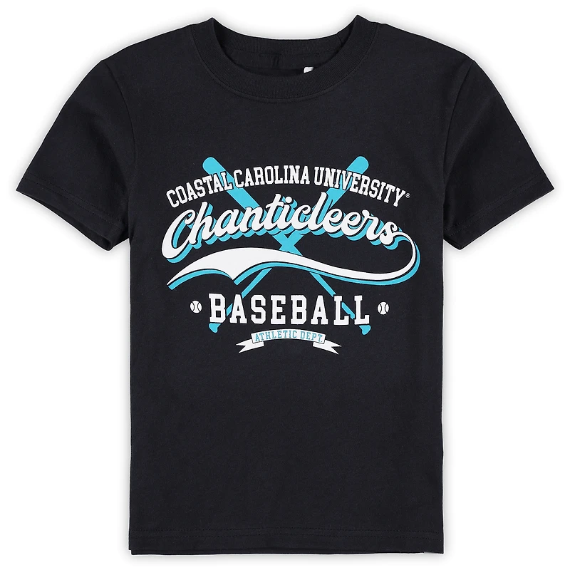 T-shirt de baseball noir Coastal Carolina Chanticleers Toni pour tout-petits