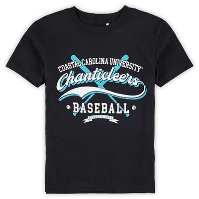 T-shirt de baseball noir Coastal Carolina Chanticleers Toni pour tout-petits