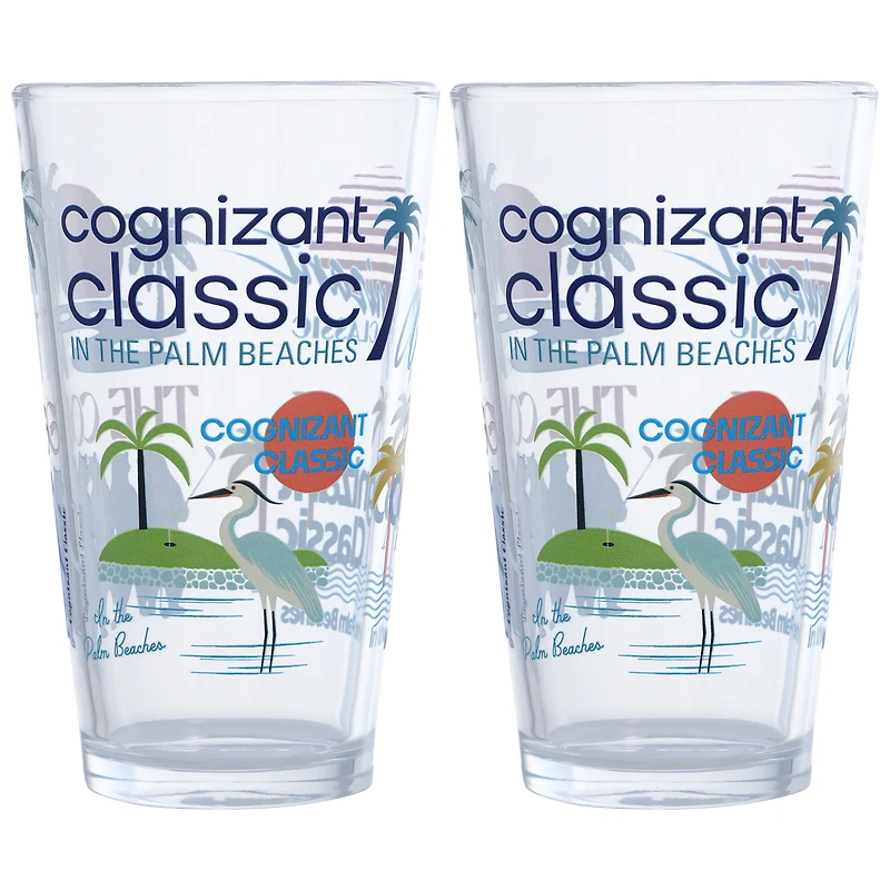 Lot de deux verres à pinte Cognizant Classic Scatter Print 2025 (473 ml).