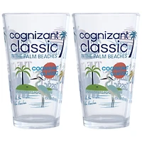 Lot de deux verres à pinte Cognizant Classic Scatter Print 2025 (473 ml).