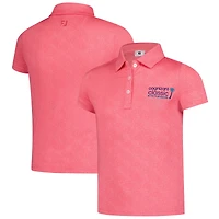 Girl's Youth FootJoy  Pink Cognizant Classic ProDry Speckle Short Sleeve Polo