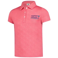 Girl's Youth FootJoy  Pink Cognizant Classic ProDry Speckle Short Sleeve Polo