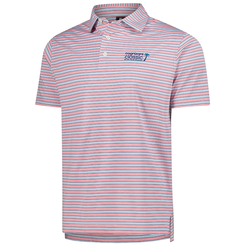 Men's FootJoy  Pink Cognizant Classic ProDry Heather Stripe Lisle Polo