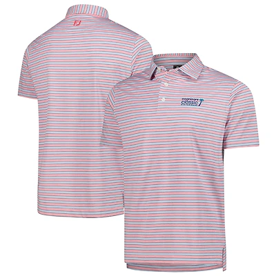 Polo FootJoy Lisle à rayures chinées roses classiques ProDry pour homme