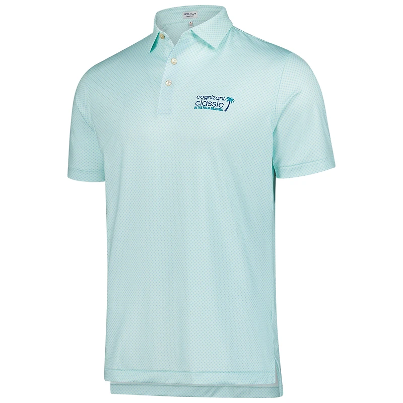 Men's Peter Millar  Aqua Cognizant Classic Circle Geo Performance Jersey Polo