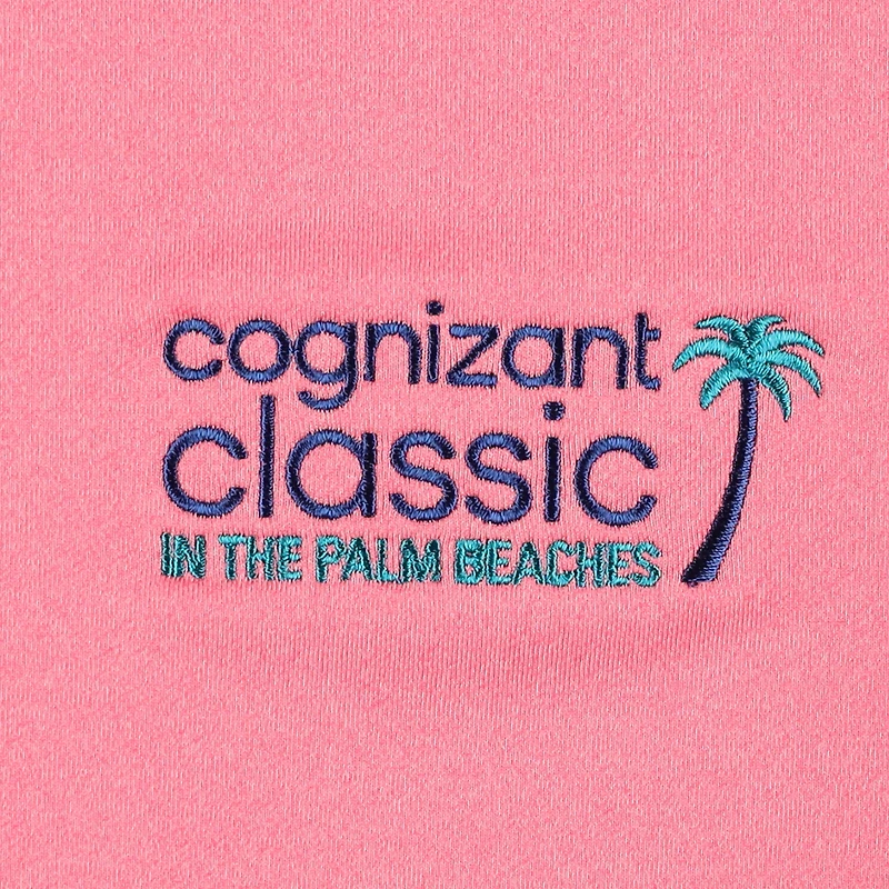 Sweat-shirt à col zippé Peter Millar rose Cognizant Classic Perth Mélange Performance pour homme
