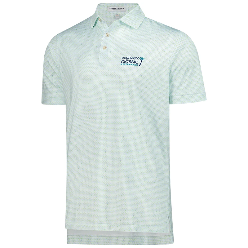 Polo de performance Peter Millar Cognizant Classic The Bees Knees blanc/vert pour homme