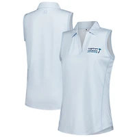 Polo sans manches FootJoy bleu clair à rayures classiques Cognizant pour femme